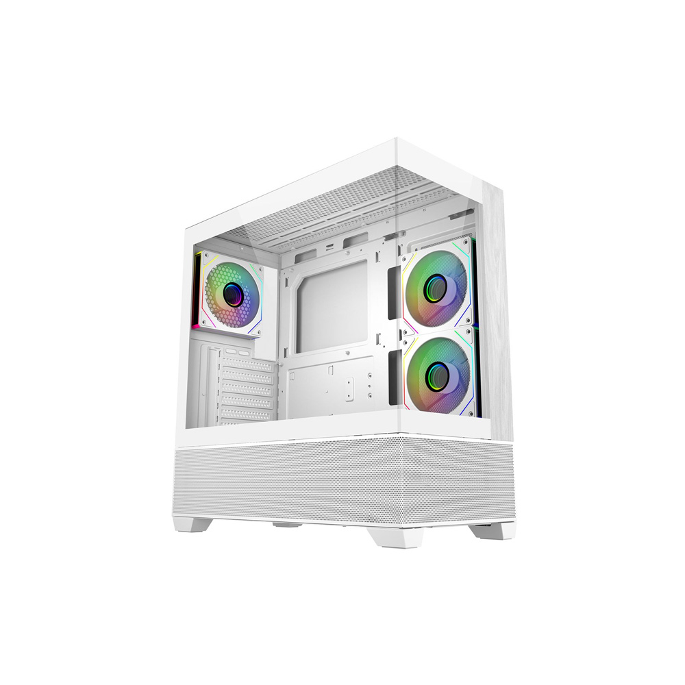 CASE COOLER MASTER/MID TOWER ELITE 690 WHITE WOOD 1X120MM ARGB REAR 2X120MM SIDE MOUNT