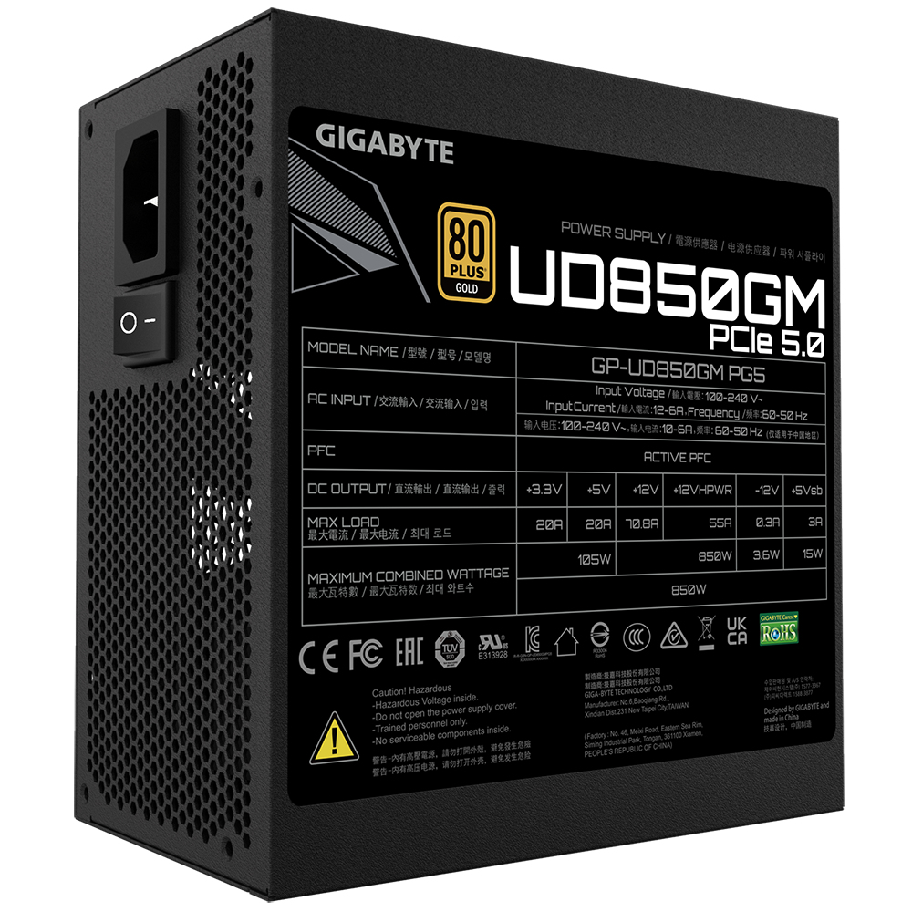 FUENTE DE PODER GIGABYTE GP-UD 850GM PG5 80 PLUS GOLD