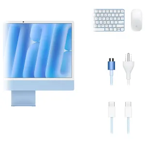 COP. APPLE IMAC AIO M4 16GB 256GB-SSD 24INCH BT WIFI CAM. IOS BLUE