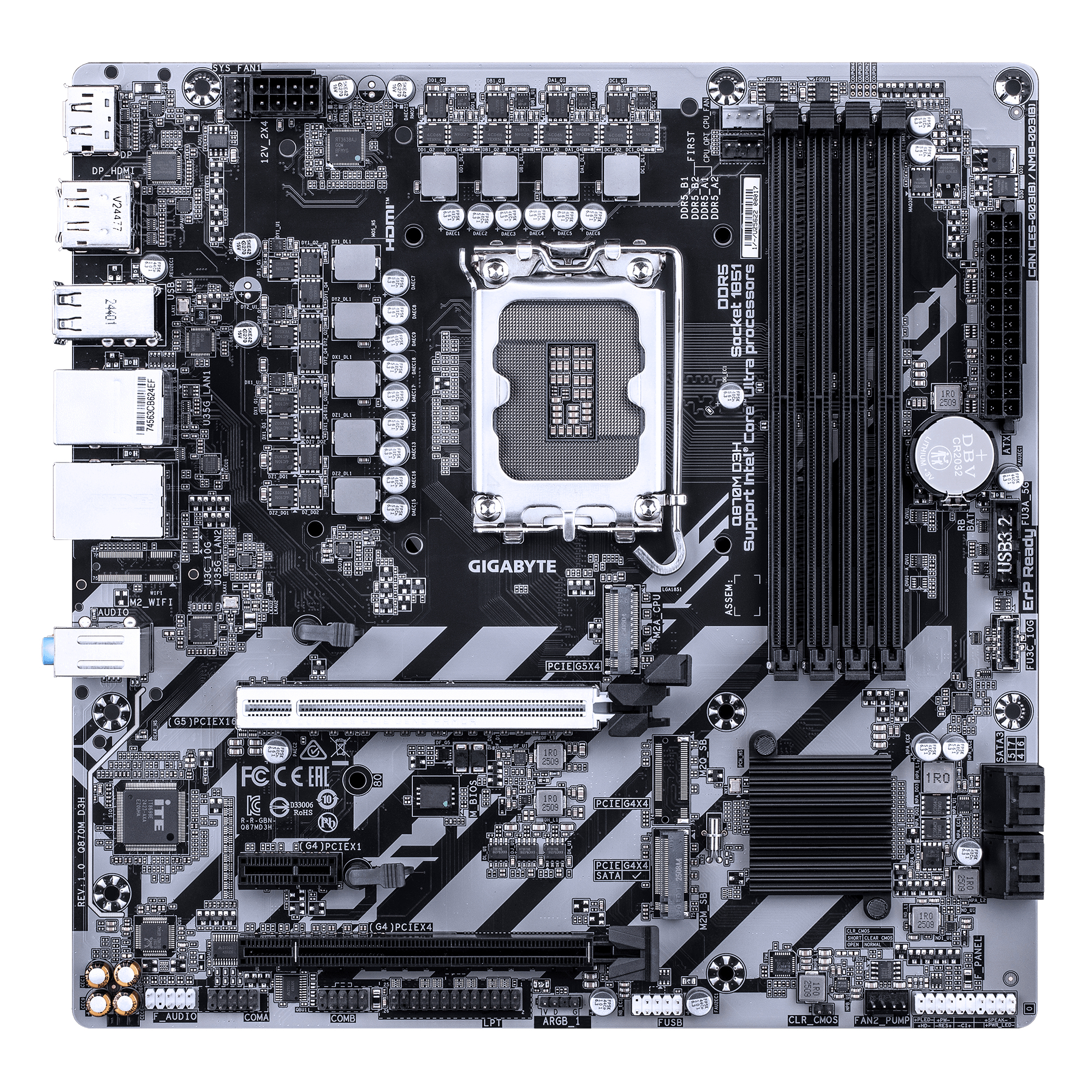 MAINBOARD GIGABYTE/Q870M D3H LGA 1851 DDR5 MICO ATX