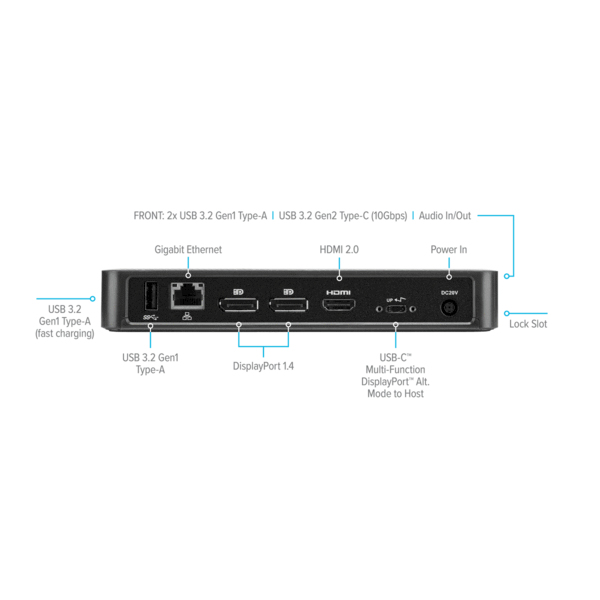 DOCKING TARGUS/DOCK430USZ/ USB-C MULTIFUNCION/ RJ45 GIGABIT PORT/DPORT/ 85W POWER