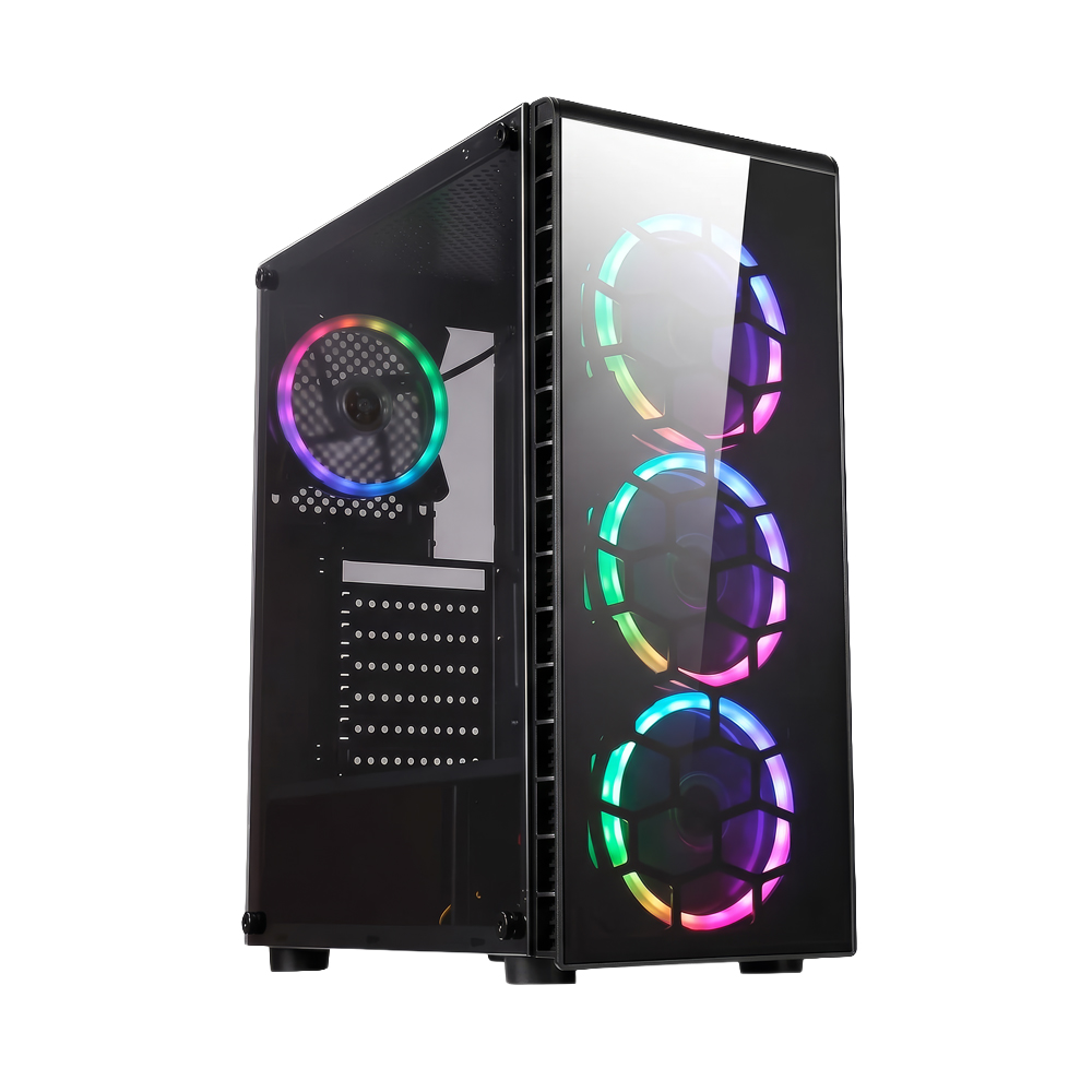 CASE SPEEDMIND/MICRO ATX ITX GAMING WITH GLASS SIDES USB.3.0 USB 2.0 HD AUDIO 5 ARGB FANS NO PSU