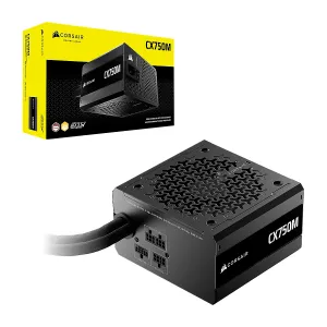 FUENTE DE PODER CORSAIR 750W CX-M CX-750M Series 80 Plus Bronze Semi-Modular Low-Noise